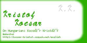 kristof kocsar business card